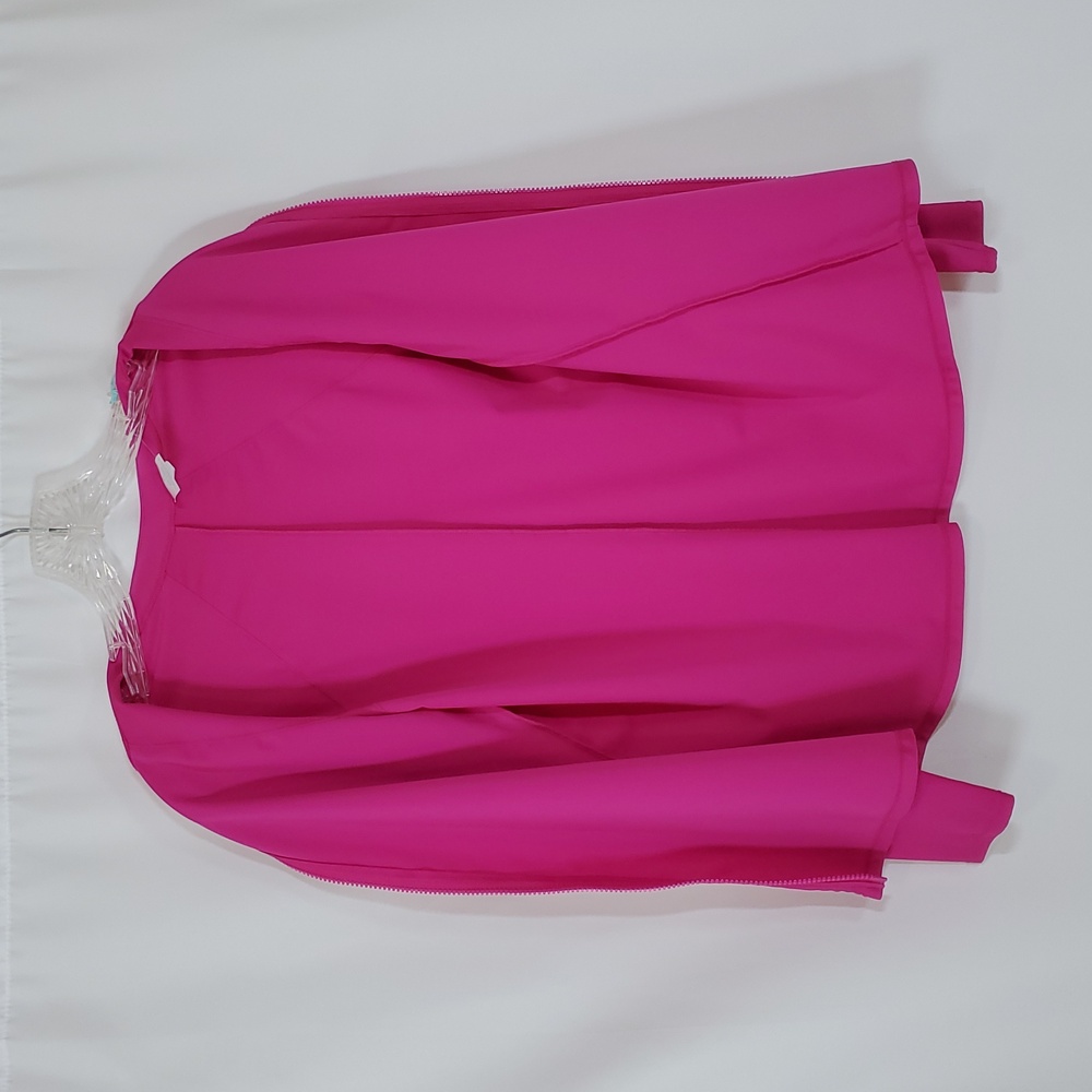 Kona Sol Woman's Long Sleeve Vibrant Pink Zip-Up Rash Guard - Picture 9 of 12